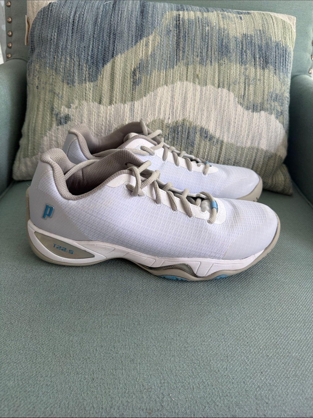 Prince T22.5 Women’s Tennis Shoes White Blue Athletic Court Sneakers